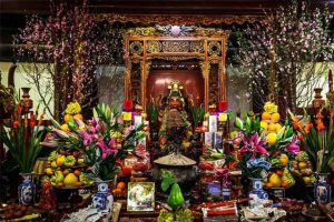 trang trí bàn thờ ngày tết đơn giản