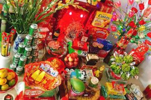 trang trí bàn thờ ngày tết đơn giản