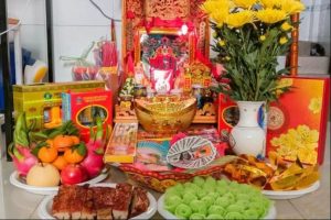 trang trí bàn thờ ngày tết đơn giản