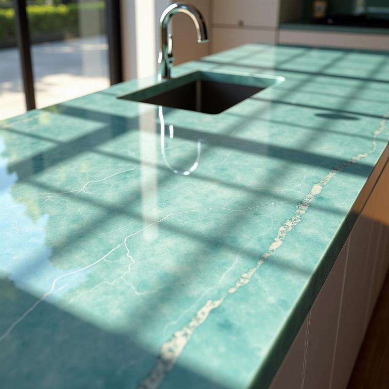 Chọn mua đá aquamarine ốp bếp, nhà tắm, trang trí nội thất bao nhiêu tiền và cách chọn phù hợp