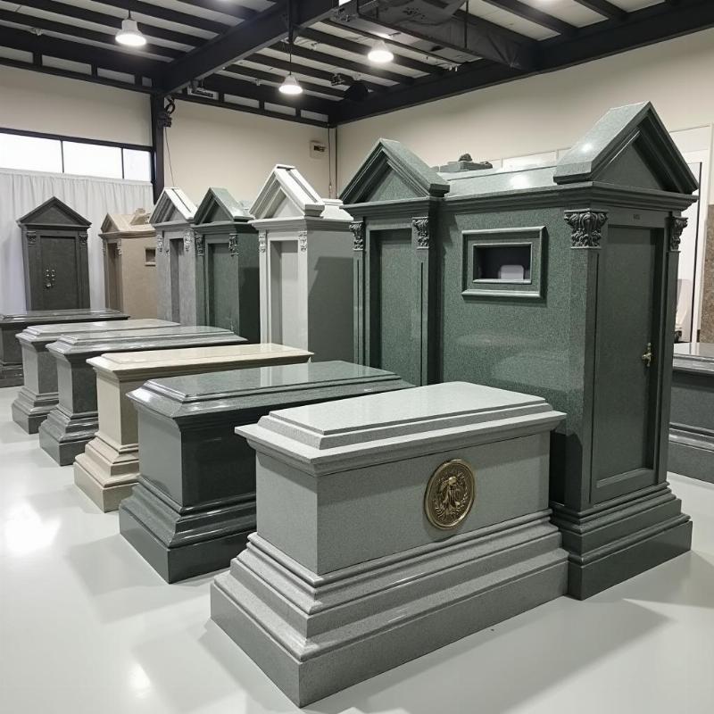 Tham khảo các mẫu mộ đá nguyên khối chất lượng cao tại showroom QTC.vn.