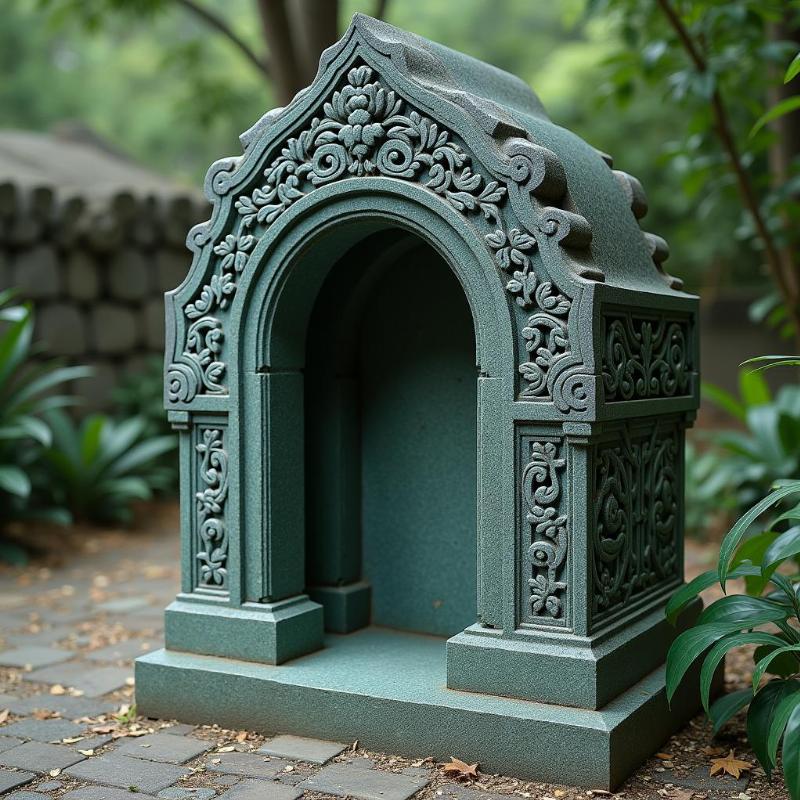 Mẫu mộ đá nguyên khối đẹp, chạm khắc hoa văn tinh xảo, ảnh hưởng đến giá.