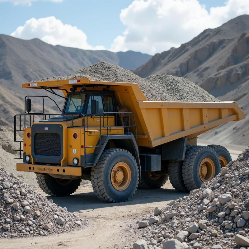 Hình ảnh xe tải vận chuyển đá 1x2, yếu tố chi phí ảnh hưởng đến báo giá đá 1x2