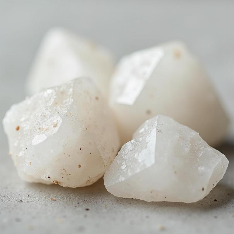 Hình ảnh đá thạch anh trắng tự nhiên thô chưa qua xử lý, ảnh hưởng đến giá thành sản phẩm